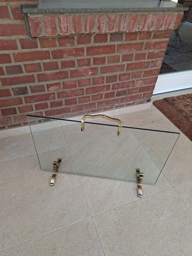 Kaminschutz aus glas messing - aus,